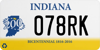 IN license plate 078RK