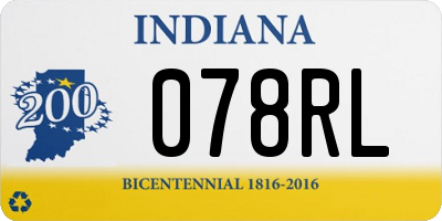 IN license plate 078RL