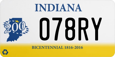 IN license plate 078RY