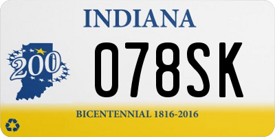 IN license plate 078SK