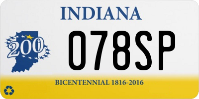 IN license plate 078SP