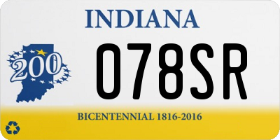 IN license plate 078SR