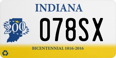 IN license plate 078SX