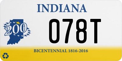 IN license plate 078T