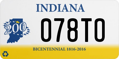 IN license plate 078TO