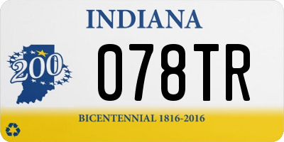 IN license plate 078TR