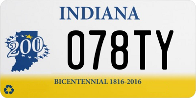 IN license plate 078TY