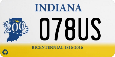 IN license plate 078US