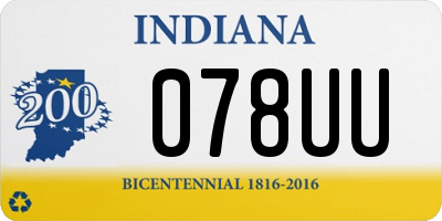 IN license plate 078UU