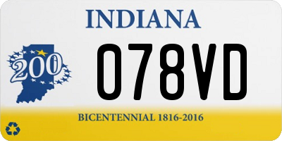 IN license plate 078VD