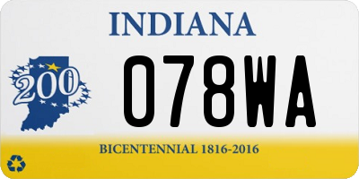 IN license plate 078WA