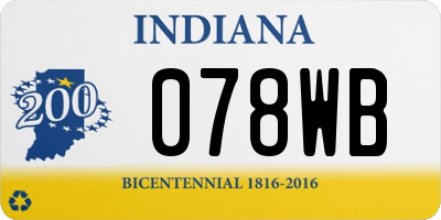 IN license plate 078WB