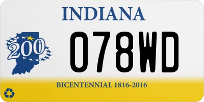 IN license plate 078WD
