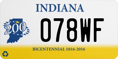 IN license plate 078WF