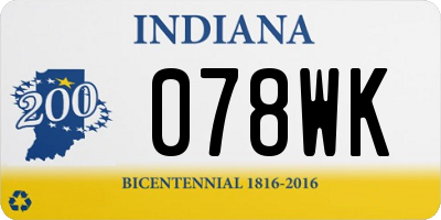 IN license plate 078WK