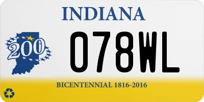 IN license plate 078WL