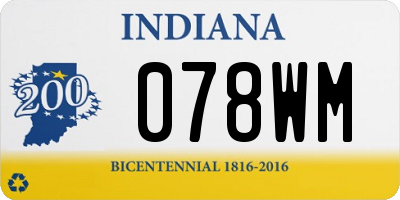 IN license plate 078WM