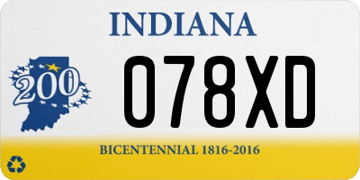 IN license plate 078XD