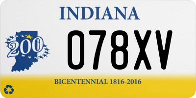 IN license plate 078XV