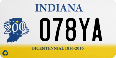 IN license plate 078YA
