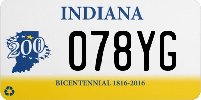 IN license plate 078YG