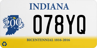 IN license plate 078YQ