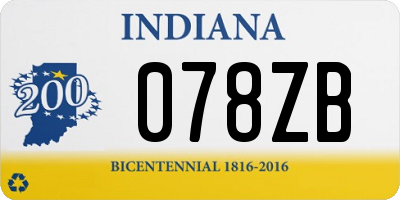 IN license plate 078ZB