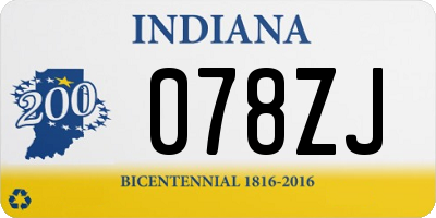 IN license plate 078ZJ