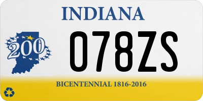 IN license plate 078ZS