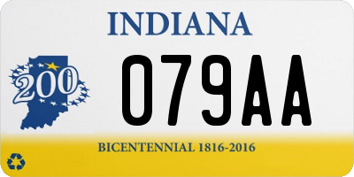 IN license plate 079AA