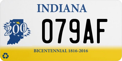 IN license plate 079AF