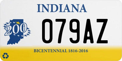 IN license plate 079AZ