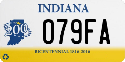 IN license plate 079FA