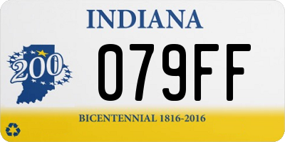 IN license plate 079FF