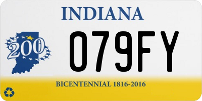 IN license plate 079FY