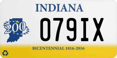 IN license plate 079IX