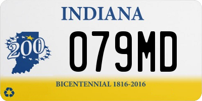 IN license plate 079MD