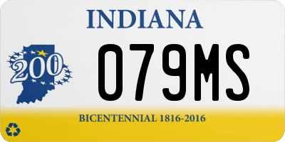 IN license plate 079MS