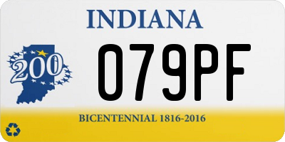 IN license plate 079PF