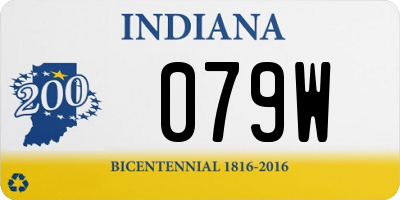 IN license plate 079W