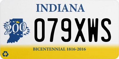 IN license plate 079XWS