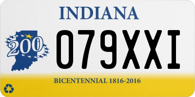 IN license plate 079XXI