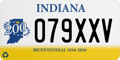 IN license plate 079XXV
