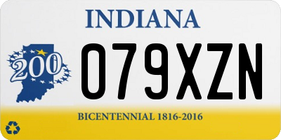 IN license plate 079XZN