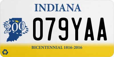 IN license plate 079YAA