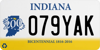 IN license plate 079YAK