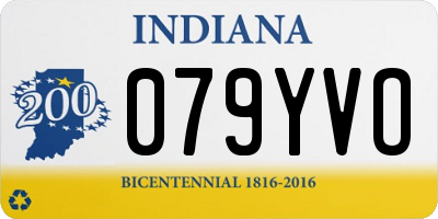 IN license plate 079YVO
