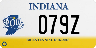 IN license plate 079Z