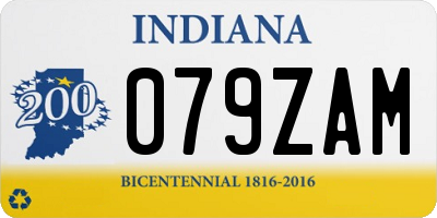 IN license plate 079ZAM