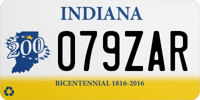 IN license plate 079ZAR